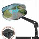 Bike Mirror Handlebar Mount, HD Wide Rear View Bicycle Mirrors for Handlebars with Scratch Resistant Glass, 360°Adjustable Bike Rear View Mirror for Scooter, Motorcycle, Bikes (HD Lens: 1 Pair)