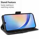MEUPZZK for Samsung Galaxy A54 5G Wallet Case, Embossed Geometric Premium PU Leather [Kickstand] [Card Slots] [Wrist Strap] [6.4 inch] Phone Cover for Samsung A54 5G (XXF-Black)