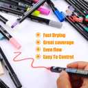 Fabric Markers, 24 Colors Dual Tip Acrylic Paints, Fabric Markers for Kids Adult, Cards Drawing Rock Painting Craft Kit School Supplies, Acrylic markers for DIY Crafts & Art (Dot + Fine)