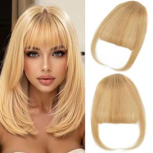 Clip in Bangs Real Human Hair Wispy Bangs with Temples