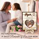Mothers Day Gifts for Mom from Daughter Son Wooden Heart Photo Frame, I Love You Mom Keepsake Gift, Picture Frame for Mama, Birthday Gift for Mother, Insert Your Own Photo Home Decor