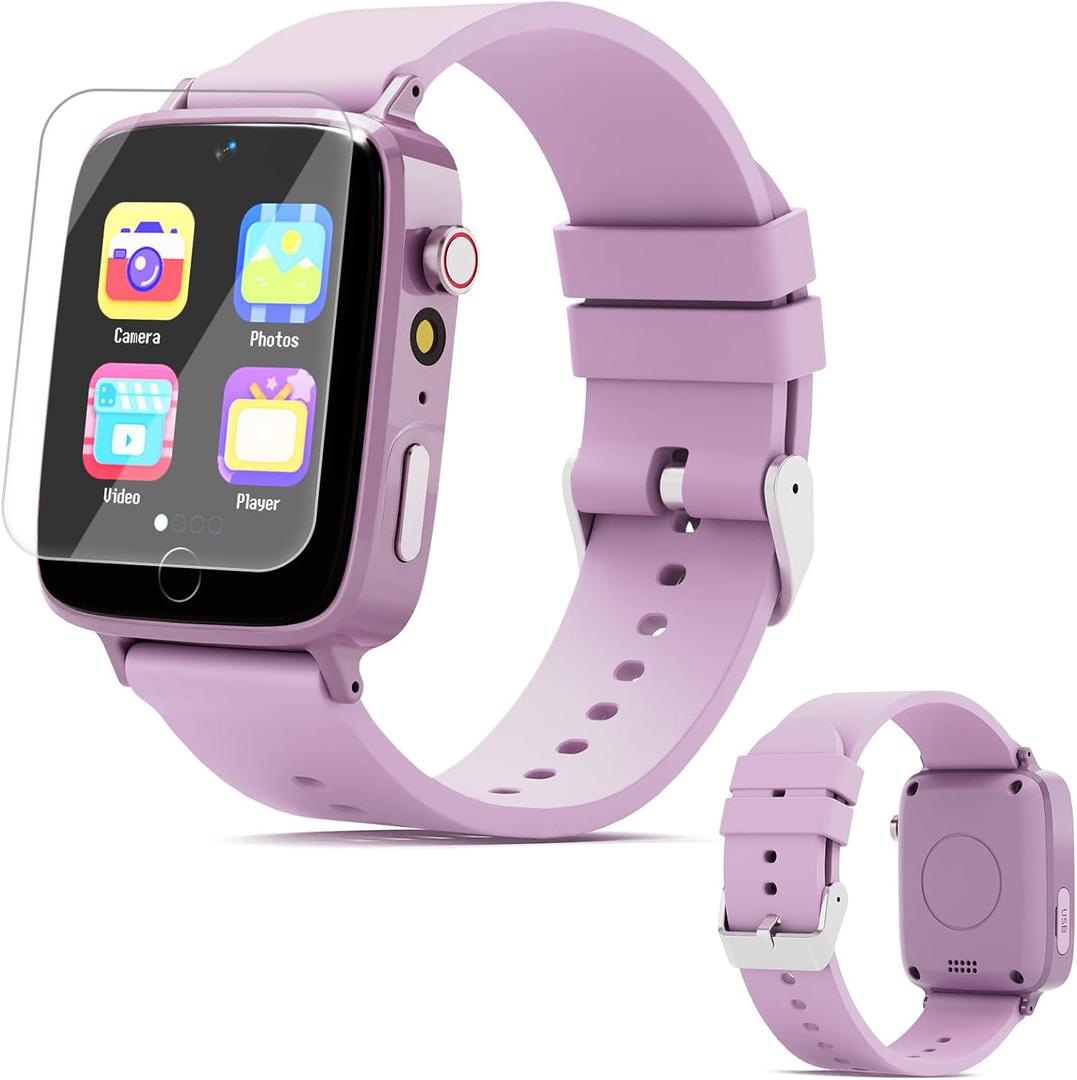 Kids Games Watch, Smart Kids Watch with 26 Puzzle Games, Touch Screen, Alarm Clock, HD Camera, Toys for Ages 4-12 Years Old, Birthday Gift for Girls (Purple)