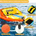 1-3 Person Inflatable Towable Tubes for Boating – Heavy-Duty Nylon Cover, EVA Foam Pads, Dual Tow Points for Easy Pulling, Patented Speed Valve for Quick Setup, 3 Person Large