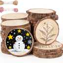 50 Pcs Wood Slices, 2.3"-2.8" Unfinished Wooden Discs for Crafts, Wood Round, Wooden Circles for Crafts,DIY, Splice, Paint, Art,Home Ornament, Christmas, Party, Wedding Decor