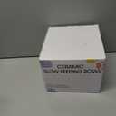 Ceramic Slow Feeder Bowl, Elevated CAT & Dog Slow Feeder, Wide-Mouth, PAW Design, Stylish Design, for Fast Eaters, Non Slip, Pets, Small & Medium Sized Breeds, (Green)