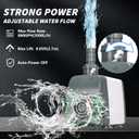 Knifel 800GPH Submersible Water Pump - Fountain pumps with Auto Shut Off, Adjustable Flow & Ultra-Quiet for Fountains, Ponds, Aquariums, Fish Tank and More