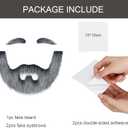 10 x Fake Beard and Self Adhesive Eyebrows Fake Mustache Novelty Costume Facial Hair for Cosplay Halloween Party (Gray)