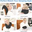 Jiaao Neck Pillow Airplane, 2025 Upgraded Memory Foam Travel Pillow for International Flights, Adjustable Clasp, Storage Bag, Advanced Neck Support for Road Trips, Home, Office, and Gaming