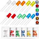 CHANZON 60pcs 5mm LED Diode Lights Assortment Kit Pack Diffused Round Lens DC 3V 20mA Lighting Bulb Lamp Assorted Variety Color Electronics Components Light Emitting Diodes Parts (6 Colors x 10 pcs)