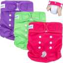 Pet Soft Washable Female Diapers (3 Pack) Female Dog Diapers, Comfort Reusable Doggy Diaper for Girl Dog in Period Heat (Classy, M) (Medium:14''-19'')
