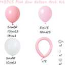 Pink Bow Balloon Arch Kit 155PCS Pastel Pink and White Balloon Garland with Long Magic Balloon for Girls Coquette Birthday Baby Shower Decoration