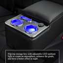 Upgrade Center Console Organizer with Cup Holder& Phone Holder for Car & Van & Truck Floor Cab Back Bench Seat Armrest Middle Storage Box - Black