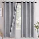 YoungsTex Grey Linen Blackout Curtains for Bedroom 78 Inches Long, Thermal Insulated Window Drapes with Grommet Room Darkening Privacy for Living Room, 2 Panels, 52 X 78 Inch