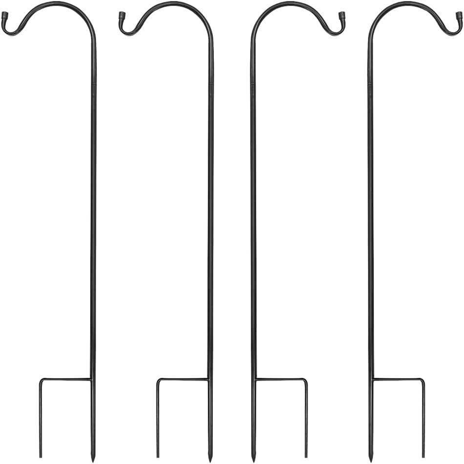 MIXXIDEA 4/8PK Heavy Duty Garden Shepherds Hooks for Outdoor, Premium Metal Shepherds Hooks, Height Adjustable Bird Feeder Hanger, Hanging Basket Hooks 37 Inch Tall Hanging Plant Hooks (4PK) (37inch 4PK)