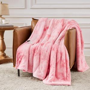 Homemate Electric Heated Blanket Twin Size - 62"x84" Heating Blanket Twin Size 1/2/4/6/8 Hours Auto-Off 10 Heat Level Over-Heat Protection Luxury Faux Fur Sherpa ETL Certification