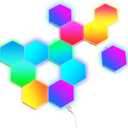 TECKNET Hexagon Light Panel - 12 Pack Smart APP RGB Hexagon LED Lights Wall Lights with Remote Control & Music Sync for Halloween Decor, Gaming Decor