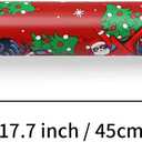 AUCLAY Reversible Christmas Wrapping Paper Roll for Kids Men Women Baby - Red Monster Truck & Santa, Merry Christmas Lettering with Stars in Black - Holiday Gift Wrap Paper, 17.7 Inch X 33 Feet