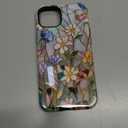 Case Compatible with iPhone 15 Plus,Fall Prevention Bright Hybrid 2-Layer Hard Shell Phone Case for Girls Boys,Stained Glass Bloom Flower