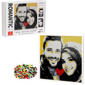 Amalia Pixel Art, Transform Any Photo into Mosaic Wall Art, Capturing Timeless Moments of People-Romantic(21.3"x21.3")