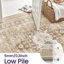 DEXI Washable Area Rug for Living Room 8x10, Vintage Farmhouse Soft Indoor Large Rugs, Stain Resistant Low Pile Carpet with Non Slip Backing for Dining Bedroom Office, Beige