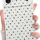 KANGHAR Compatible with iPhone 17 Pro Max Case 2025, Silicone Spot Cute Pattern, Camera Protection Soft Slim Phone Cover for Girls Women -White
