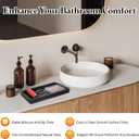 uxcell Silicone Bathroom Tray, 11.8" x 4.9" Rectangular Vanity Tray for Dresser Top, Toilet, Small Tray for Soap Dispenser Lotion Bottles Perfume Jewelry Candle, White