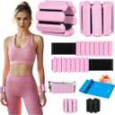 Adjustable Ankle Weights, Wrist Weights for Women & Men, Set of 2 (1Lb Each), Perfect for Walking, Running, Yoga, Pilates, Gym, Strength Training. Weighted wristbands are designed for home gym workouts (Pink)