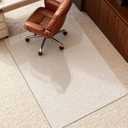 Hard Frosted Office Chair Mat for High Pile Carpet and Hardwood Floor, 32" x 47.2" Anti-Slip Computer Rolling Chair Mat, Heavy Duty Chair Pad Under Desk Carpeted Floor Protector for Home, 1PCS