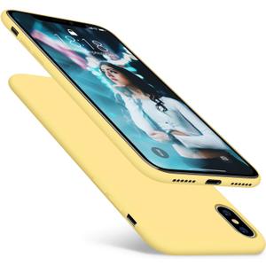 DTTO for iPhone X Case, [Romance Series] Liquid Silicone Gel Rubber Anti-Scratch Shockproof 5. 8 Inch Phone Case for Apple iPhone X with Honeycomb Grid Pattern (Yellow01)