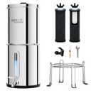 Purewell 4-Stage PFAS-Free Gravity Water Filter System with Visible Window & Smart Timer, 20,000G Filter Capacity, Reduce Lead, Total PFAS (Forever Chemicals), Mercury, and Chlorine, SQP-2.25G
