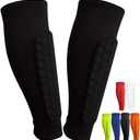 Soccer Shin Guards Shin Pads for Kids Youth Adult, Calf Compression Sleeve with Honeycomb Pads, Lightweight Calf Protective Soccer Gear for Football Baseball Boxing (Medium, Black)