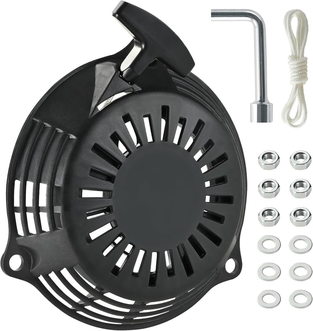 GCV160 Pull Start Recoil Starter Compatible with Honda GCV160 GCV135 HRU19 EN2000 GC160 GC135 Lawn Mower Pressure Washer Engine Parts Pull Cord Assembly (Black)