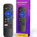 Replacement for Roku Voice Remote : Voice Remote Control for Roku TV, Audio Devices, Streaming Stick, Most Players with 4 Shortcuts & Easy Setup, Purple