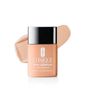 Clinique Acne Solutions Liquid Foundation Makeup With Salicylic Acid For Dry Combination to Oily Skin Types | Medium Coverage, Natural Matte Finish (AA Flax WN 01)