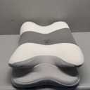 Cervical Neck Pillow for Pain Relief - Ergonomic Side Sleeper Pillow for Neck Support, Cooling Memory Foam Pillows for Sleeping, Contour Pillow Orthopedic Bed Pillow for Back Stomach Sleepers (White & Grey)