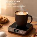 Coffee Mug Warmer, Fast Heating & Constant Temperature Control, 6-Temp Settings, 1-12H Timer, Candle Warmer, Compatible with Various Cups for Coffee, Tea, Milk (Wood)