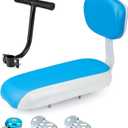 Universal Bicycle Rear Seat Cushion Armrest Footrest Set, Kids Child Safety Carrier Bicycle Baby Seat, Including Cushion and Backrest, Armrest Handrail, Footrests, Bell (Blue)