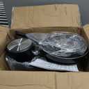 Amazon Basics Ceramic Non-Stick Cookware 8-Piece Set, Pots and Pans, Black 8 Piece Set, Pots & Pans