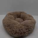 Bedsure Calming Dog Bed Medium Size Dog - Donut Washable Medium Pet Bed, 30 inches Anti-Slip Round Fluffy Plush Faux Fur Cat Bed, Fits up to 45 lbs Pets, Camel
