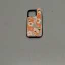 Petitian for iPhone 16 Pro Case Wallet - Women Girls Cute Girly Aesthetic Unique Design Leather Credit Card Holder Cardholder Stand Wristband for iPhone 16 Pro, Orange Floral