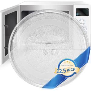 12.5" Microwave Plate Replacement 12 1/2 Inch Universal Microwave Glass Turntable Compatible with GE/Samsung/Panasonic/Maytag/Toshiba/Magic Chef/Daewoo/Amana/Oster and More