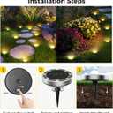 6 Pack Solar Ground Lights Outdoor, 8 LED Mini Flat Solar Disk Lights, IP65 Waterproof Anti-Rust Disc Light, Landscape Lighting for Garden Pathway Yard Walkway Driveway Lawn,Warm White