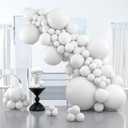 PartyWoo White Balloons 127pcs Different Sizes Pack of 36 18 12 10 5 Inch Matte White Latex Balloon Arch Kit Garland for Wedding Bridal Graduation Baby Shower Birthday Party Decorations White-Y13
