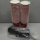 Lamosi 16 oz Red To go Coffee Cups with Lids 34 Pack, Disposable Coffee Cups, Paper Hot Cup with Lid for Party and Reception - Red