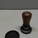 Normcore 53.3mm Coffee Tamper V5, Spring-loaded Espresso Tamper with 6 Adjustable Pressure Settings, Tri-Spring Technology, Titanium-Coated Flat Base, Walnut Handle and Silcone Stand, Black