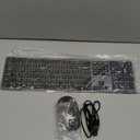 Amazon Basics Ultra Premium Wireless Keyboard and Mouse Combo - Rechargeable, Ultra Slim Design, Quiet, Full Size, Number Pad, Unifying Receiver, Black (QWERTY)