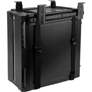 Under Desk Slide Out PC Mount with Anti-Scratch Sponge, Adjustable CPU Holder Bracket for Computer Tower (Black (Slide Access))