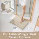 Yimobra Bathroom Rugs Non Slip Washable, Ultra Soft and Water Absorbent Bath Mats, Plush Fluffy Shower Mat Outside, Microfiber Thick Matts for Bathroom Floor/Sink, 24x17, Light Beige and White