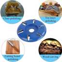 Stump Remover Angle Grinder Wood Carving Disc 6 Teeth Chainsaw Mill Cutter Woodworking Blade Tools Wood Turbo Carving Disc Wood Grinding Shaping Disc Grinder Disc (Arc Blade)