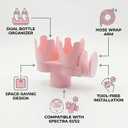 Breast Pump Organizer for Spectra S1 & S2 Plus, Dual Bottle & Hose Holder Accessory with Hose Wrap Arm, Space-Saving Pumping Station, Tool-Free Setup (Pink)